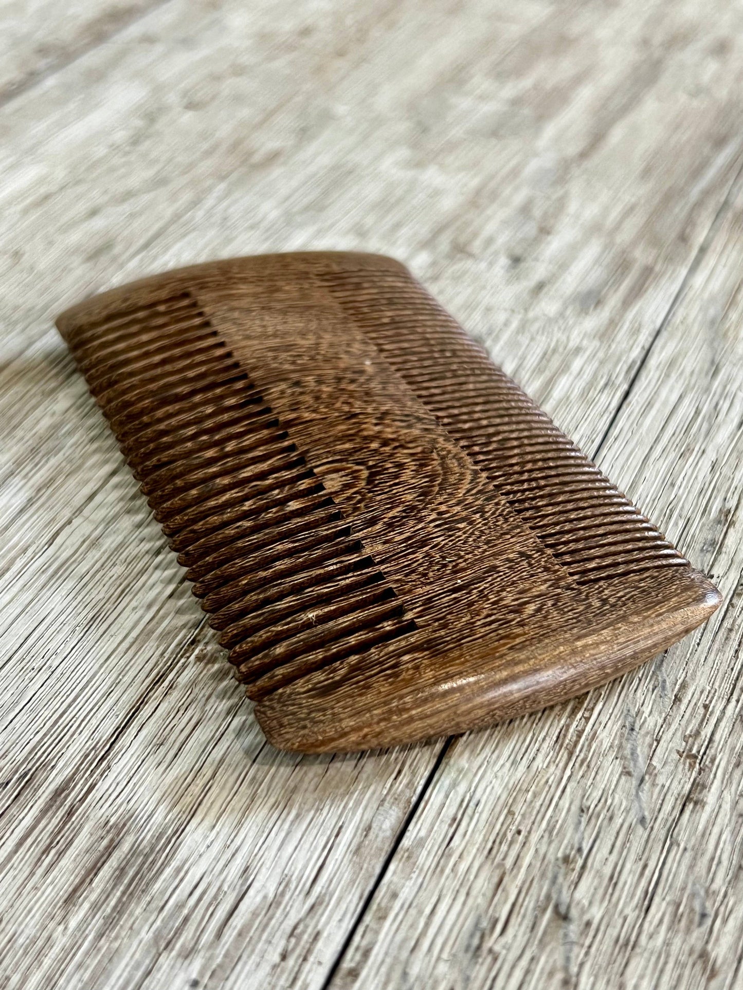 Customizable Genuine Wood Beard Comb: Black/Gold Sandalwood